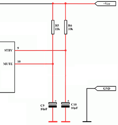 Схема отключения режимов Stand-By и Mute для микросхем TDA7294, TDA7296
